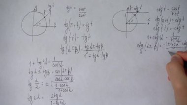 Kağıda matematiksel formüller yazmak. Matematikçinin işi..