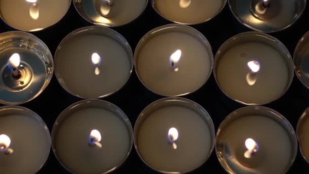 Candles Black Background — Stock Video