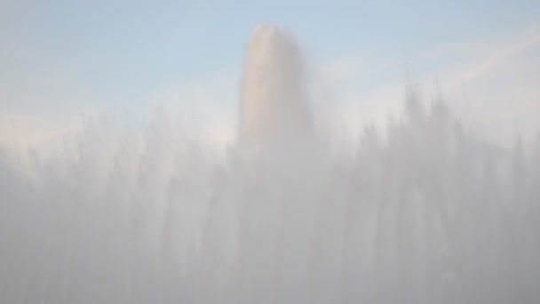 Петь Magic Fountain Montjuic Вечером Барселона Испания — стоковое видео