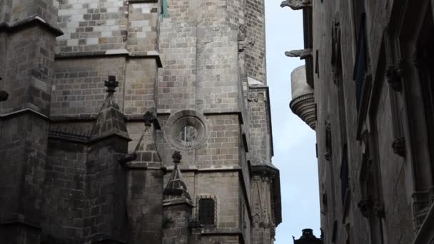 Barcelona Gotická Čtvrť Natáčení Španělsku — Stock video