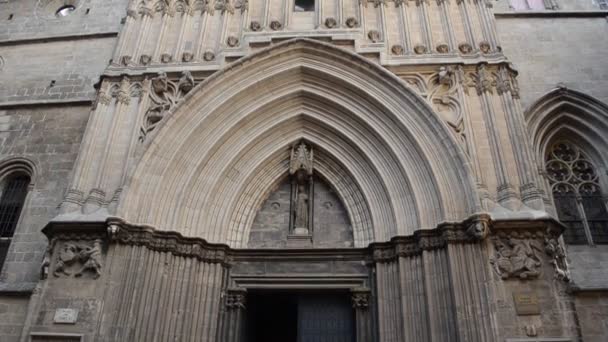 Katedra Barcelonie Kręcenie Hiszpanii — Wideo stockowe