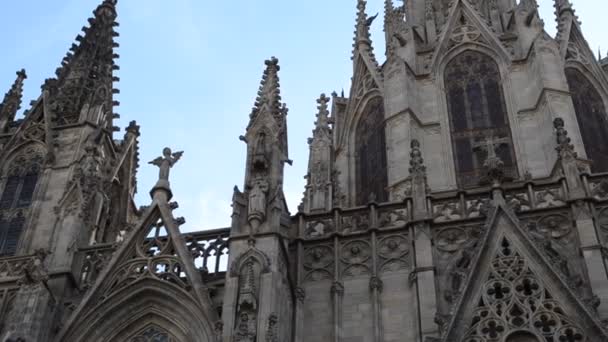 Kathedraal Van Barcelona Schieten Spanje — Stockvideo