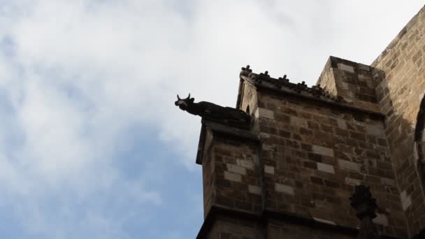 Barselona Gotik Mahalle Spanya Çekim — Stok video