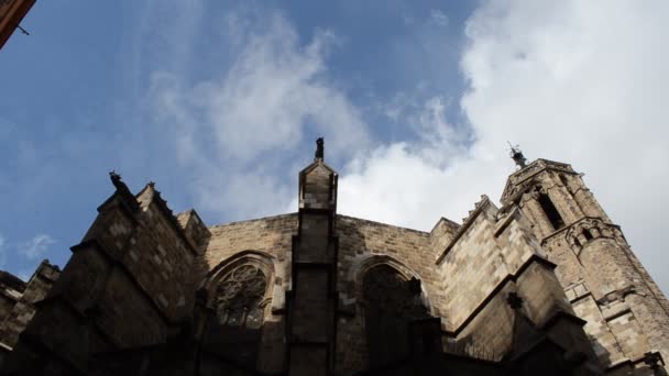 Barcelona Gotiska Kvarteren Fotografering Spanien — Stockvideo