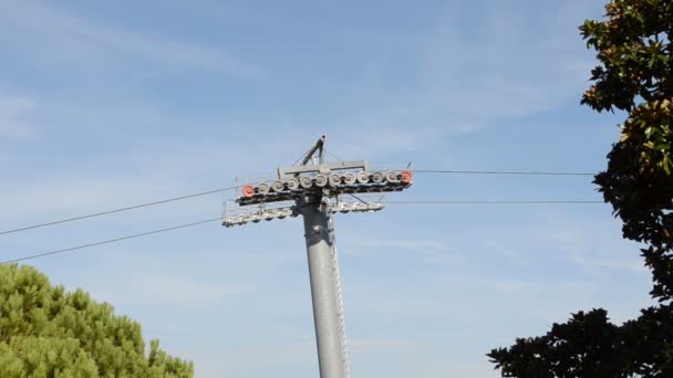 缆车到巴塞罗那的蒙特胡克时间过去了 — 图库视频影像