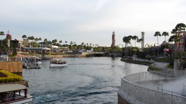 Evening Parks Orlando Universal Studios Oldest Nowadays Existing Hollywood Film — Stock Video
