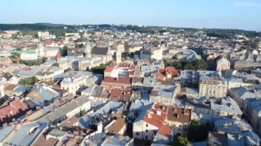 Yüksekten Lviv. Temmuz 'da çekimler. Lviv, Ukrayna.