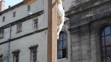 Greco-Katolik tapınağı. Lviv, Ukrayna. Aziz Andrey 'in Greko-Katolik tapınağının yakınından geç..