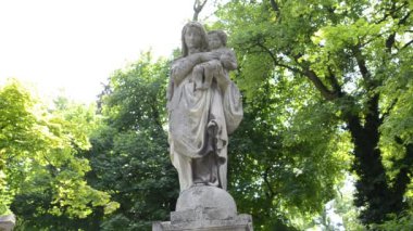Temmuz 'da çekimler. Lviv, Ukrayna. Lychakovsky Mezarlığı, Ukrayna 'nın en eski mezarlarından biri olan Lychakov' un tarihi bölgesi Lviv 'deki tarihi ve anıtsal (1991' den beri) bir mezarlıktır..