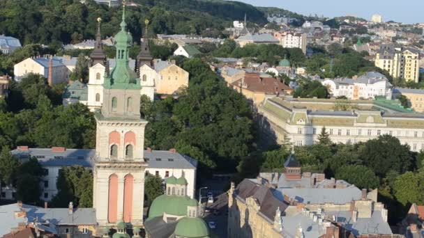 Λβιβ Από Ύψος Πυροβολισμοί Καλοκαίρι Lviv Ουκρανία — Αρχείο Βίντεο