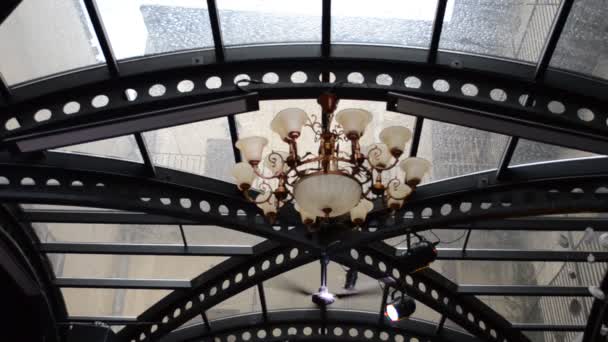 Chandelier Fan Ceiling Interior Ceiling Institution — Stock Video