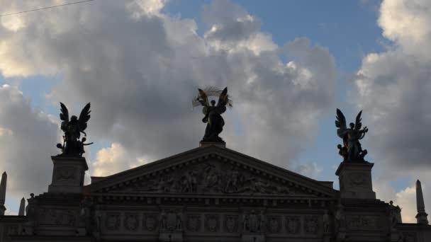 Lviv Theatre Lviv Ukraine Lviv Theatre Opera Ballet Exterior Central — Stock Video