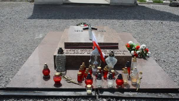 Cementerio Militar Polaco Del Período 1918 1920 Lviv Ucrania Lychakovsky — Vídeos de Stock