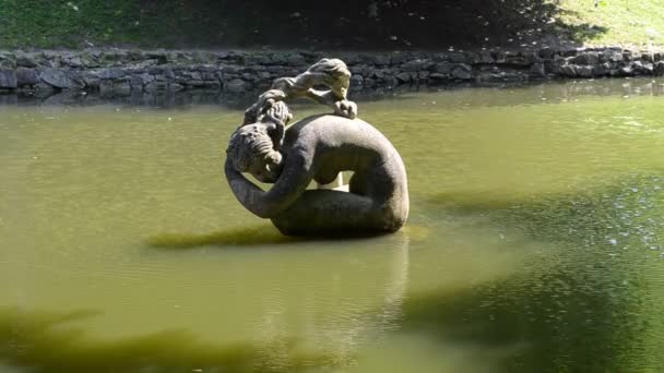 Weibliche Statue Lemberg Ukraine Weibliche Schönheit — Stockvideo