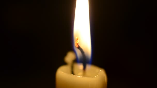 Vela Encendida Velas Disparos Macro — Vídeos de Stock