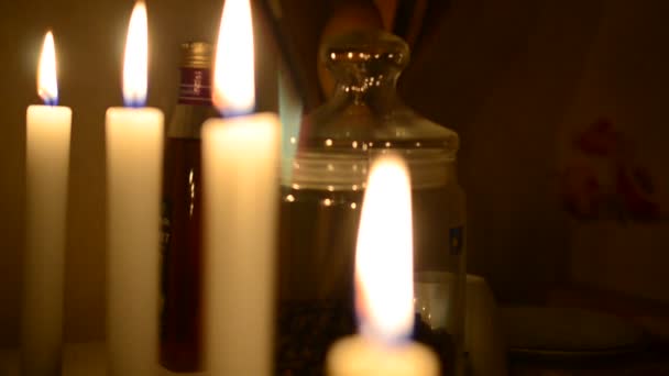 Numero Candele Candele Accese Silenzio Riposo — Video Stock