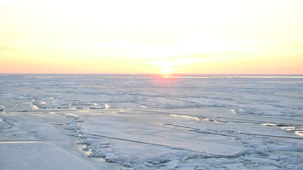 Sun Winter Sea Winter Evening — Stock Video