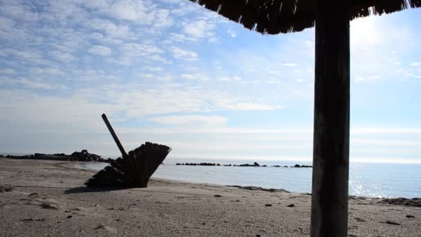 Beach Sky Straw Beach — Stock Video