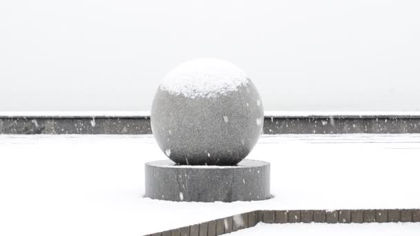 Nieve Ciudad Líneas Arquitectónicas Ciudad — Vídeo de stock