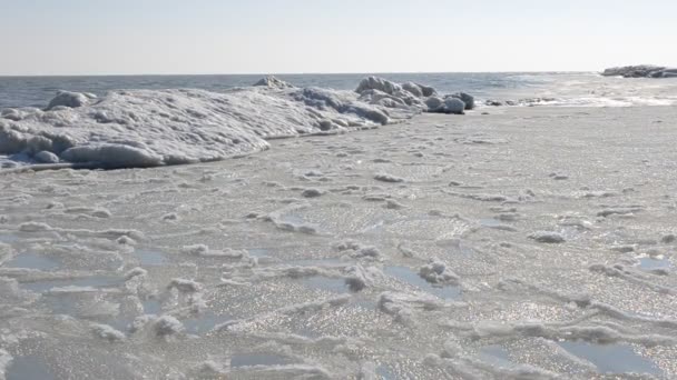 Mar Invierno Mar Hielo — Vídeo de stock