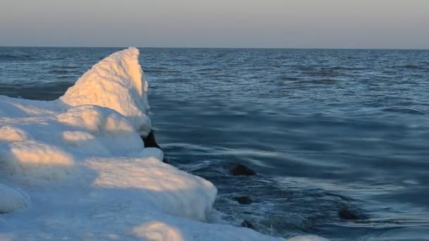 Льодовий Потік Море Небо Лід — стокове відео