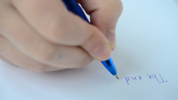 Napiszemy Tekst Piszemy Rękojeścią — Wideo stockowe