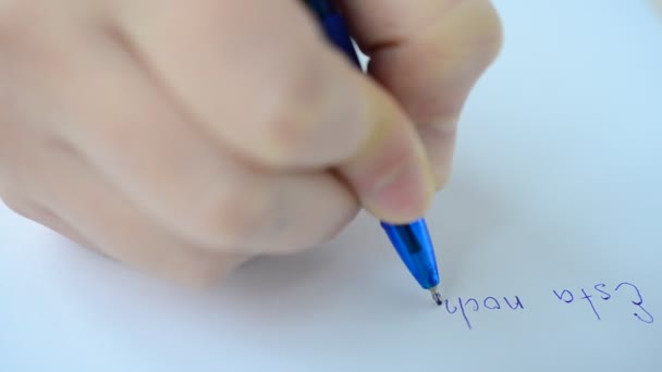 Испанский Текст Пишем Ручкой — стоковое видео