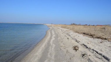 Baharda kıyı şeridi. Baharda deniz kıyısında.