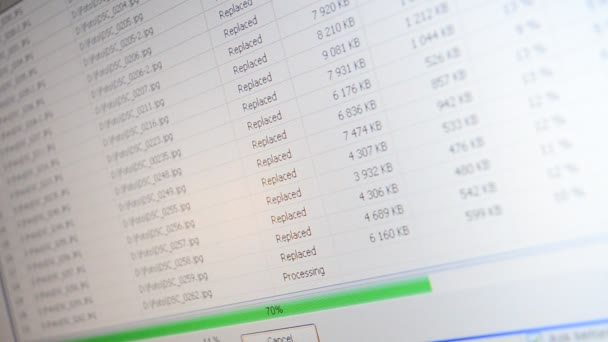 Codificación Archivos Proceso Codificación Del Archivo Una Pantalla Del Ordenador — Vídeos de Stock
