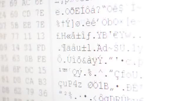 Code Binair Snelle Beweging Van Een Code Hexadecimale Programmacode Scherm — Stockvideo