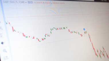 Grafikli borsa tahtası. Borsa eğilimi