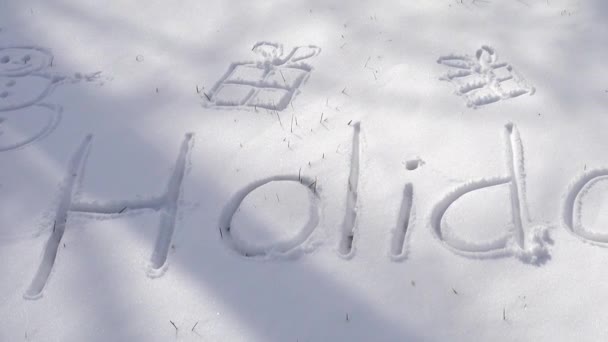 Inscripción Vacaciones Nieve Disparos Invierno — Vídeo de stock