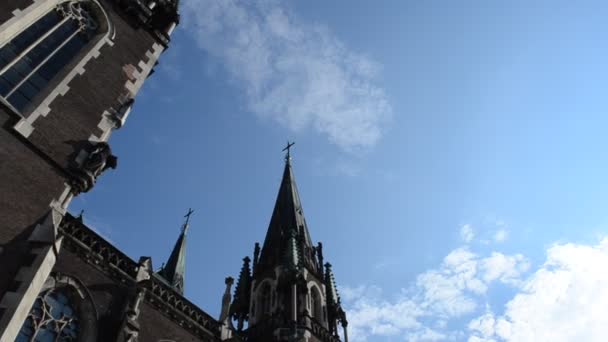 Oekraïense Grieks Katholieke Kerk Sint Olga Elizabeth Tempel Oekraïne Lviv — Stockvideo