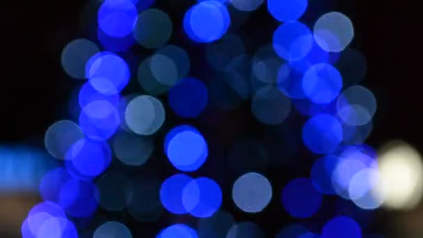 Defocused Image Shone Bulbs Christmas Tree — Stock Video