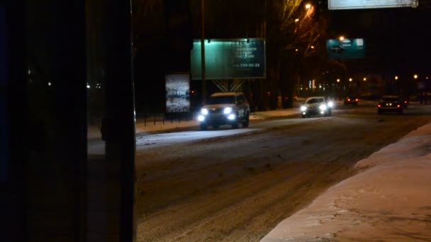 暴风雪过后通往欧洲的道路 — 图库视频影像