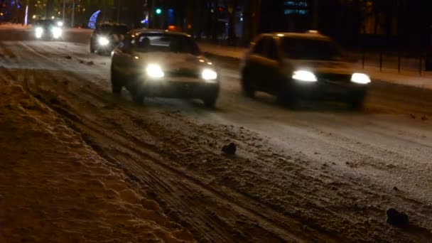 暴风雪过后通往欧洲的道路 — 图库视频影像