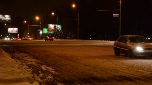 暴风雪过后通往欧洲的道路 — 图库视频影像