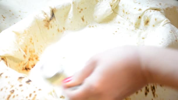 Pie Unleavened Wheat Cake — Stock Video