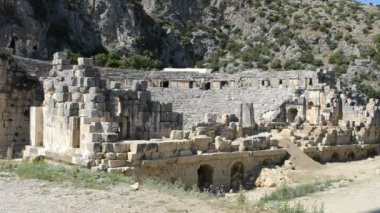 Eski devletin Petroglyphic mezarları, Lycia. Türkiye.