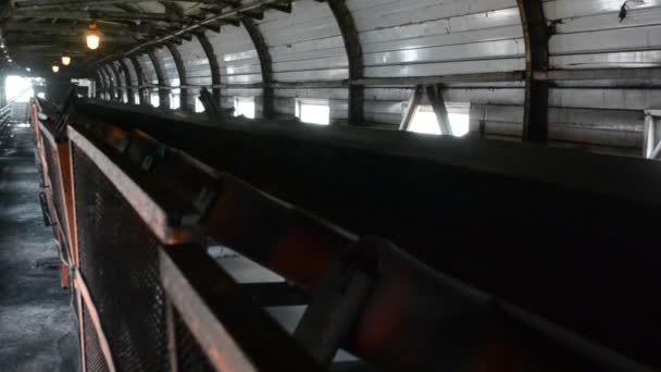 Transportador Carbón Disparos Fábrica — Vídeo de stock