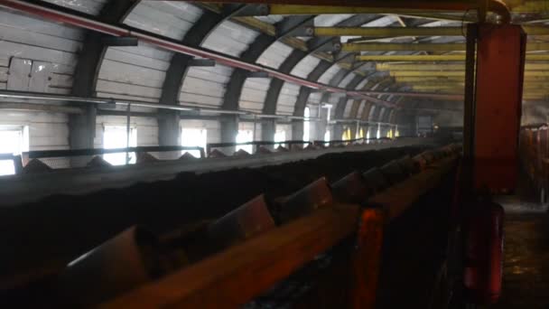 Coal Conveyor Shooting Factory — Stock Video