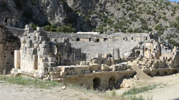 古代国家Lyciaの石灰岩の墓 トルコ — ストック動画