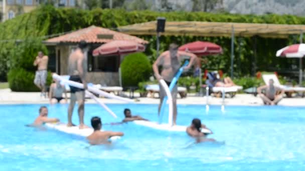 Piscina Hotel Entretenimientos Verano — Vídeo de stock