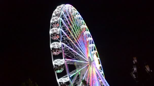 Riesenrad Attraktion Schießerei Freizeitpark — Stockvideo