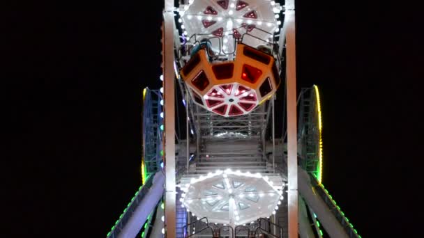 Grande Roue Attraction Tournage Dans Parc Attractions — Video