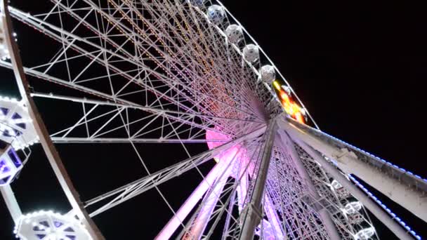 Grande Roue Attraction Tournage Dans Parc Attractions — Video