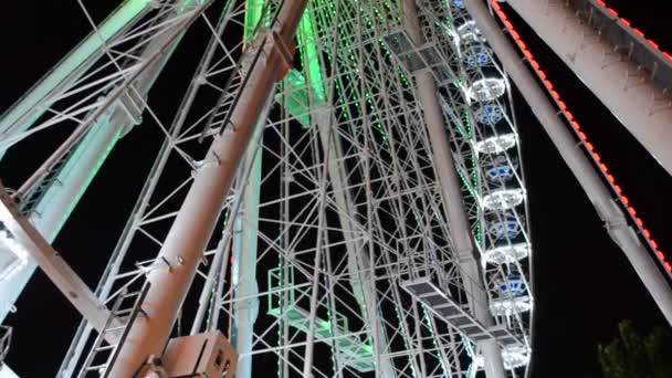 Grande Roue Attraction Tournage Dans Parc Attractions — Video