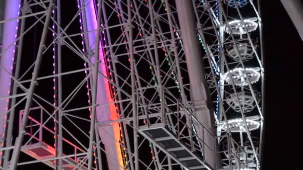 Grande Roue Attraction Tournage Dans Parc Attractions — Video