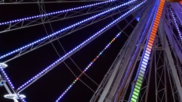 Grande Roue Attraction Tournage Dans Parc Attractions — Video