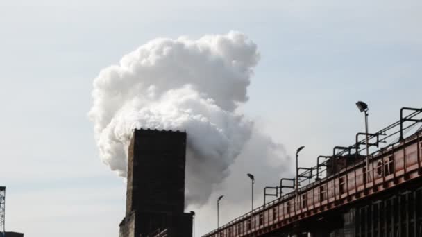 煙のある工業プラント — ストック動画